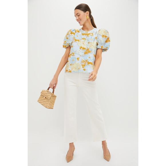 POMANDER PLACE Jessamine Jacquard Lyla Blouse Size M NWT Retail $148 Tuckernuck - Picture 6 of 8